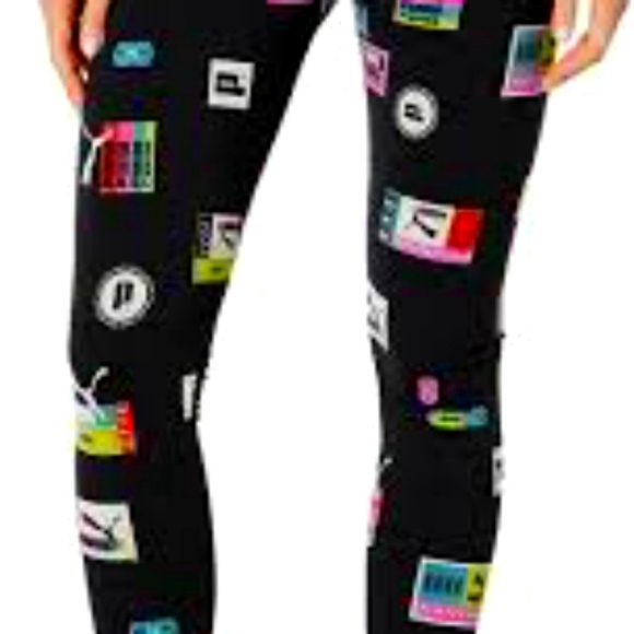 Puma Brand Love Printed Leggings-Small #1644 - Picture 3 of 14